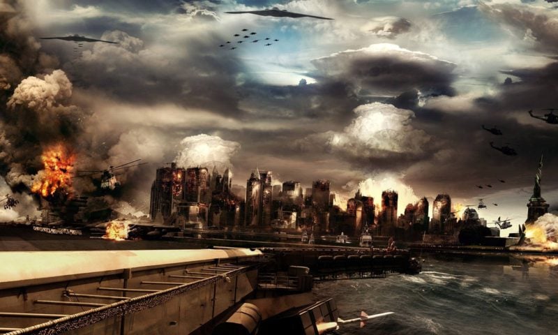 War america attack fighters sea fire smoke 21736 1920x1080